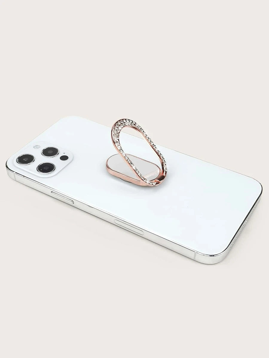 Diamanté Oval Mirrored Pop Out Phone Ring