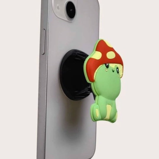 Frog in Mushroom Hat Pop Phone Grip