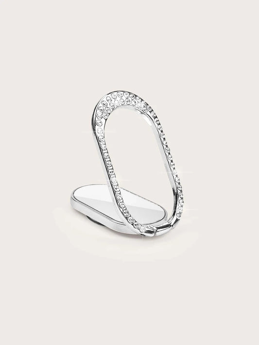 Diamanté Oval Mirrored Pop Out Phone Ring