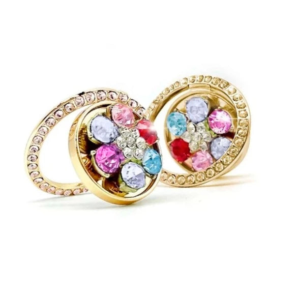 Multicolour Rhinestone Pop Out Phone Ring